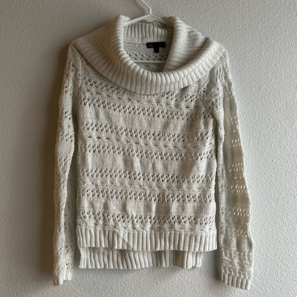 White Shimmer Knit Sweater